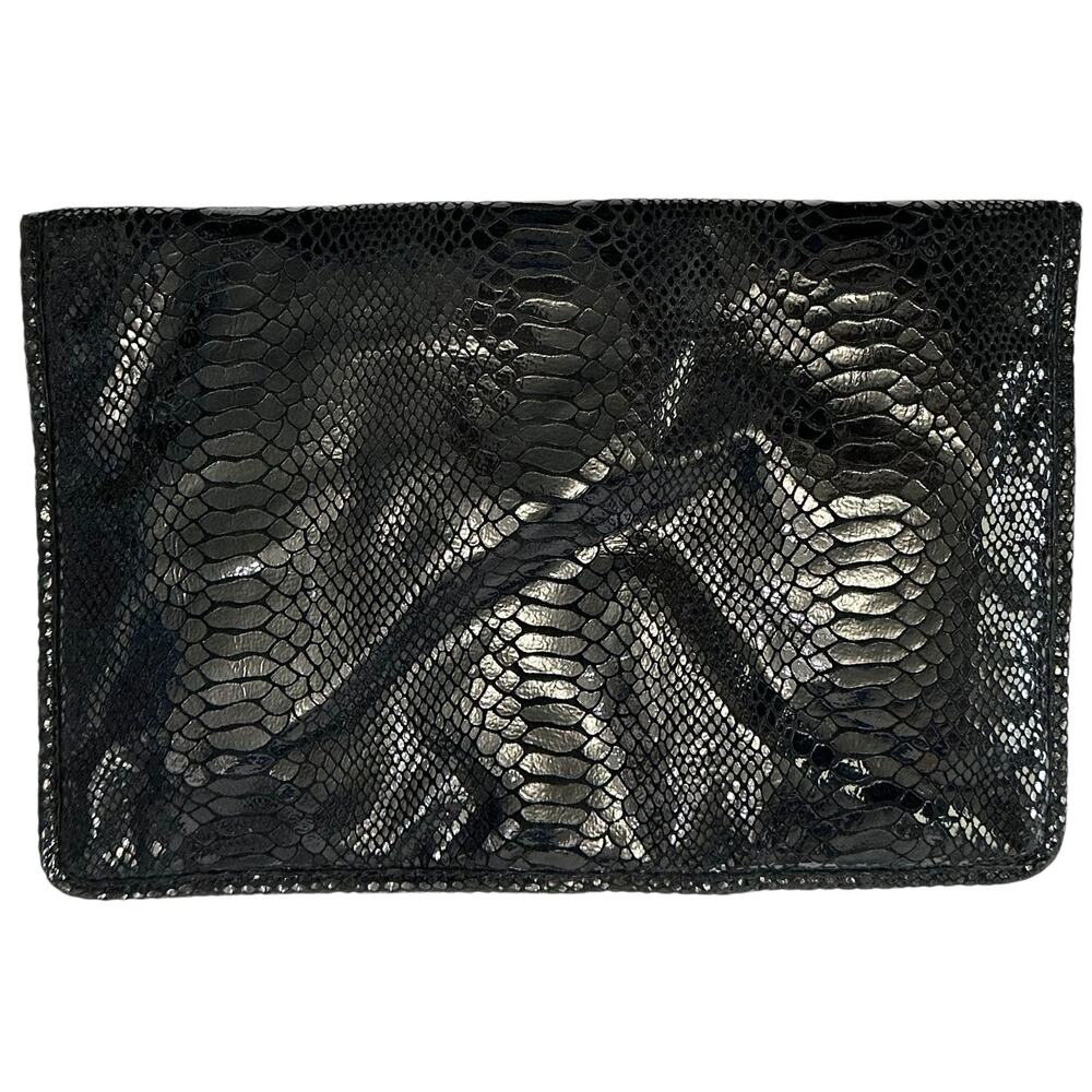 2/$15 Michael Kors Large Envelope Clutch MacBook Air Sleeve Black Python - Picture 7 of 8